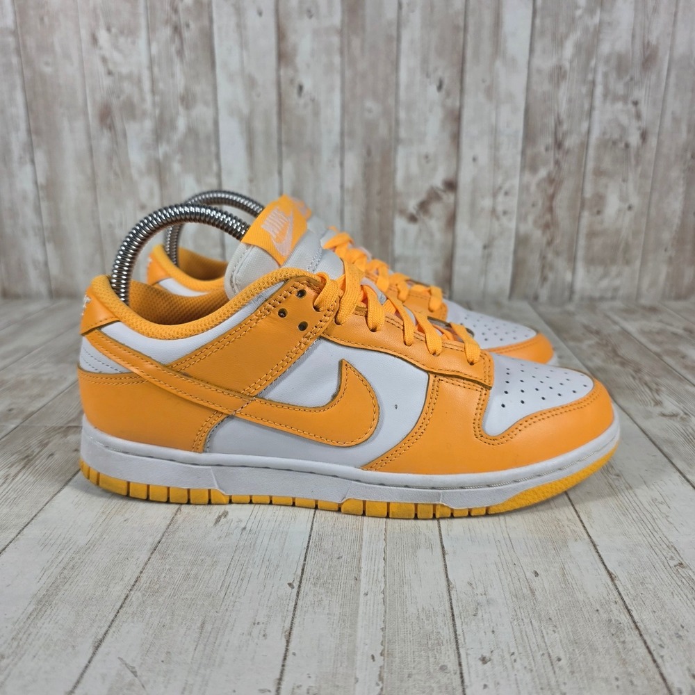 Nike Women's dunk low Orange and White Low-Top Sneakers — Classic Swoosh